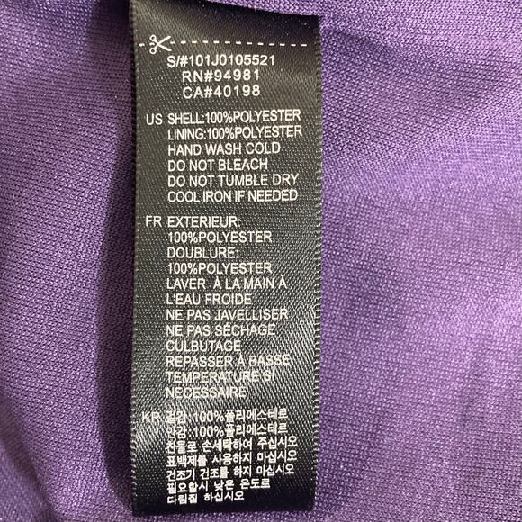 Purple chiffon ruffled short dress, small ruffle V-neck sleeveless babydoll mini - Picture 5 of 6